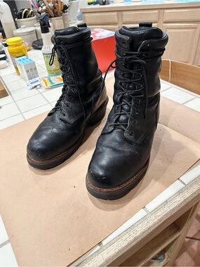 Red Wing Men’s Black Logger Max Steel Toed Work Boots. Size 10